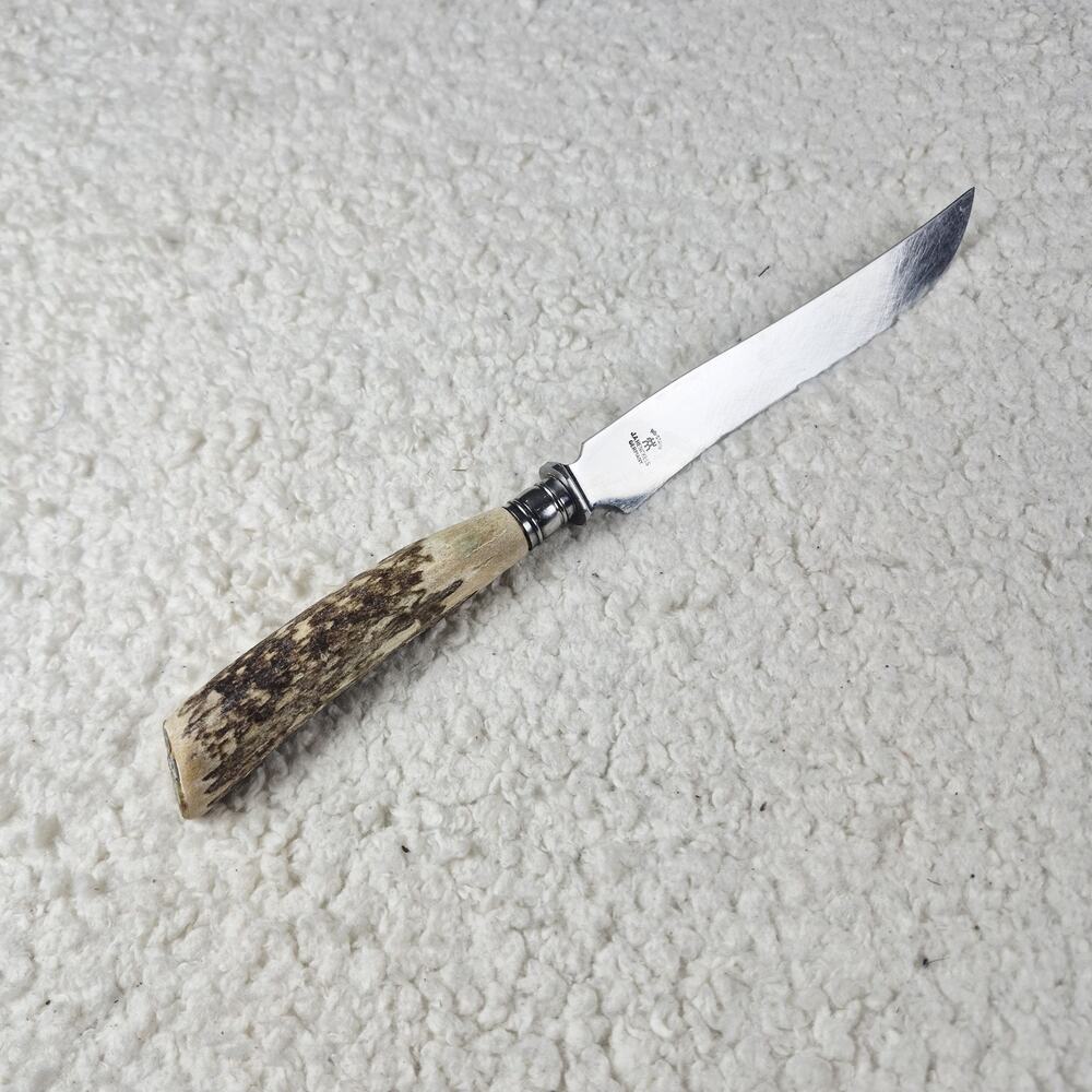 J.A. Henckels Germany No Stain Steak Knife Stag Antler Handle 6” Blade VTG